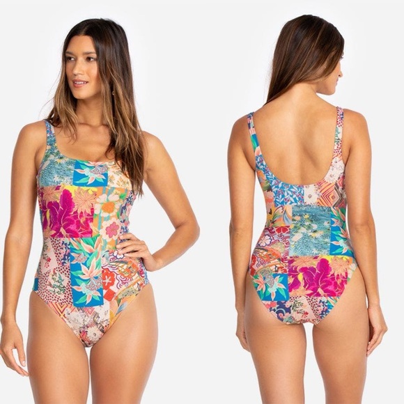 Johnny Was Other - New Johnny Was Barcelona Patchwork Floral One Piece Swimsuit